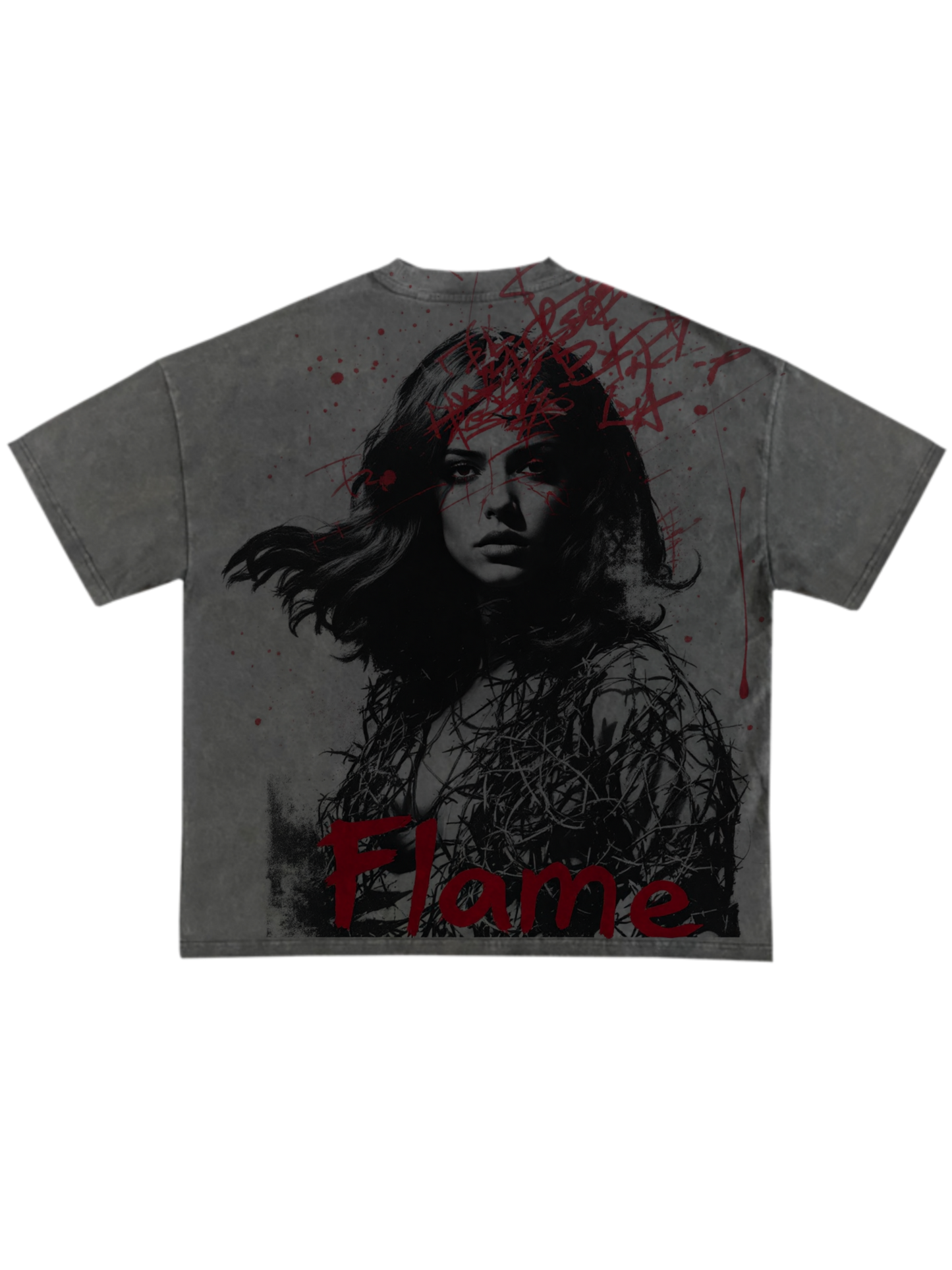 GRAPHIC DESIGN: Grunge Design Flame Girl 2: GRAPHIC DESIGN: For cloth Print